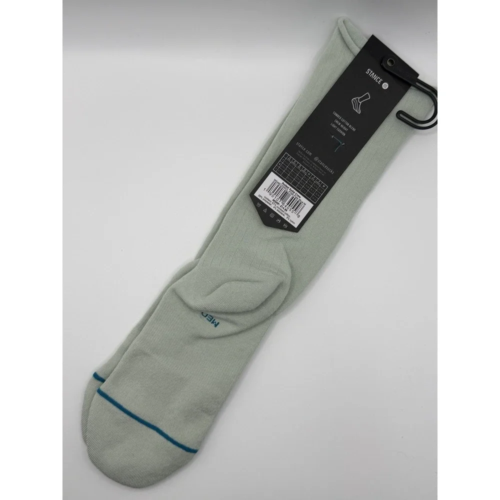 Stance Rolled Solid Crew Socks Pale Blue Womens Medium NWT W546C25ROL-PAB